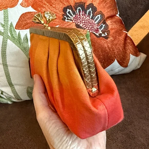 VINTAGE COACH KISSLOCK BAG 7553 GOLDEN PYTHON OPTIC SIGNATURE CANVAS LTD ED NWOT - Picture 8 of 15